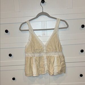 NWT American Eagle Cropped Tank with Adjustable Straps and Crochet Detail